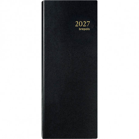 AGENDA LONG 1 JOUR EURO/CENTIMES NOIR 12,8x33cm 1 jour par page