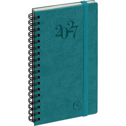 AGENDA SEMAINIER EUROTIME 16W SWAN BLEU CANARD 9x16cm 12 mois Janvier à Décembre. La semaine sur 2 pages