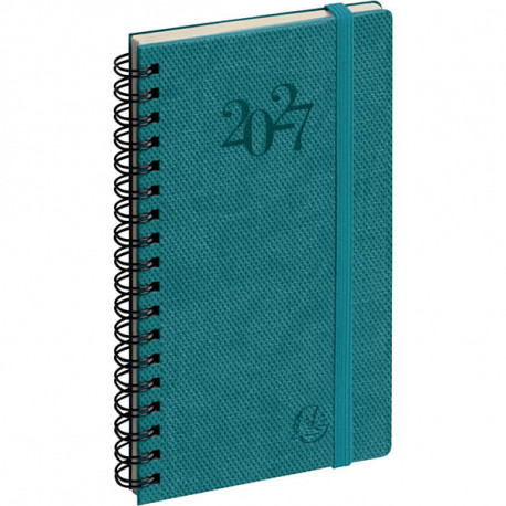 AGENDA SEMAINIER EUROTIME 16W SWAN BLEU CANARD 9x16cm 12 mois Janvier à Décembre. La semaine sur 2 pages