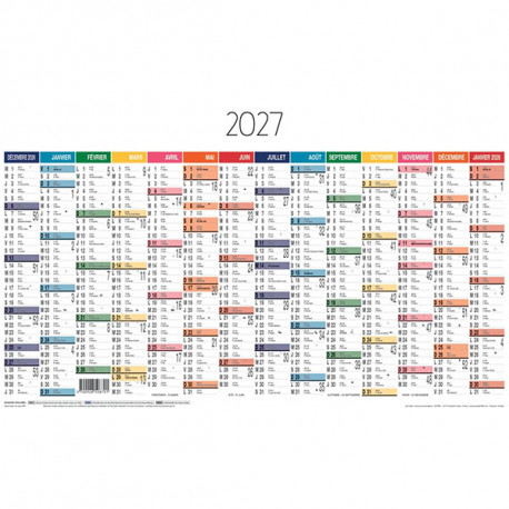 CALENDRIER MURAL 650X405MM ARC EN CIEL