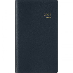 AGENDA SEMAINIER NOTAPLAN 8,9X16CM NOIR 12 mois de Janvier à Décembre. La semaine sur 2 pages