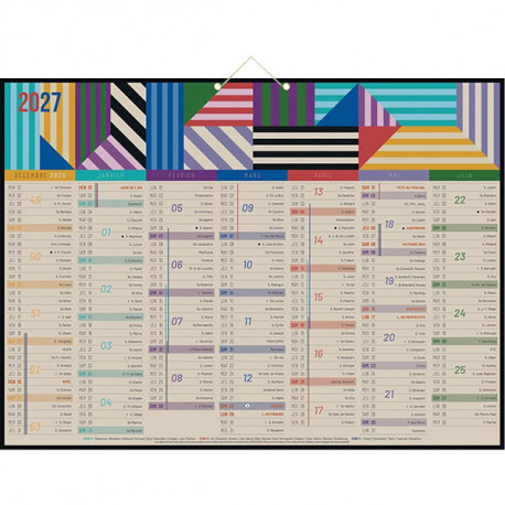 CALENDRIER AIR DU TEMPS 40,5X55CM 7 MOIS RECTO/VERSO