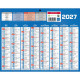 CALENDRIER 8 MOIS PAR FACE 21X26,5CM BLEU