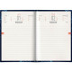 AGENDA de poche JOURNALIER TECHNO 12,5x17,5cm BLEU 12 mois Août à Juillet. 1 jour par page sauf Week-end