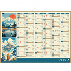 CALENDRIER ZEN 7 MOIS SUR CHAQUE FACE 40,5X55CM