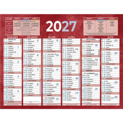 CALENDRIER SEMESTRIEL 13,5X17,5CM 6 MOIS PAR FACE