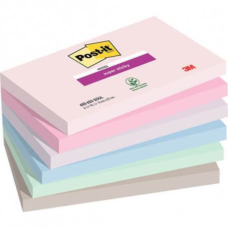 BLOC REPOSITION. POST IT SUPER STICKY 76X127 *PQT6* 90F SOULFUL PEFC