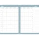 AGENDA SEMAINIER ANDREA 10X15CM BORDEAUX HEBDOMADAIRE SEMAINE SUR 2 PAGES