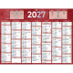 CALENDRIER SEMESTRIEL 32X42CM  7 MOIS PAR FACE