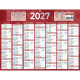 CALENDRIER SEMESTRIEL 32X42CM  7 MOIS PAR FACE