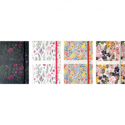 AGENDA SEMAINIER FLOWERS LIBERTY 16x24cm. 12 mois de janvier à décembre 1 semaine sur 2 pages