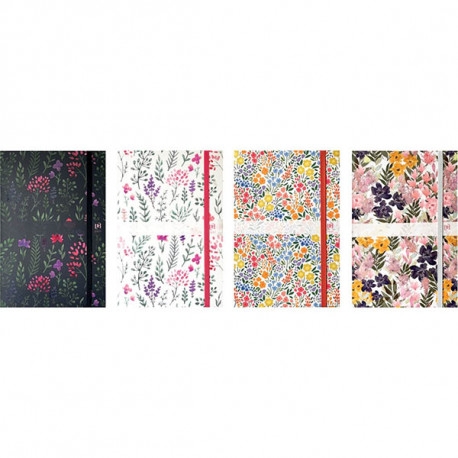 AGENDA SEMAINIER FLOWERS LIBERTY 16x24cm. 12 mois de janvier à décembre 1 semaine sur 2 pages