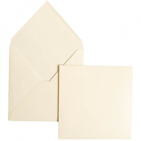 PAQUET DE 20 ENVELOPPES POLLEN 165X165MM 120G IVOIRE