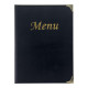 PROTÈGE MENUS A4 NOIR - Double insert pour 8p. - impression dorée Menu