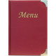 PROTÈGE MENUS A4 BORDEAUX - Double insert pour 8p. - impression dorée Menu