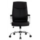 FAUTEUIL DE DIRECTION SIMILI CUIR NOIR BASE ACIER MAX