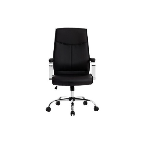 FAUTEUIL DE DIRECTION SIMILI CUIR NOIR BASE ACIER MAX