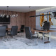 FAUTEUIL DE DIRECTION SIMILI CUIR NOIR BASE ACIER MAX