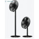 VENTILATEUR SUR PIED ET DE TABLE NOIR 55W 3 MODES 3 VITESSES MINUTERIE 7H ET OSCILLATION ENERGYSILENCE 555 2 en 1 Smart XL
