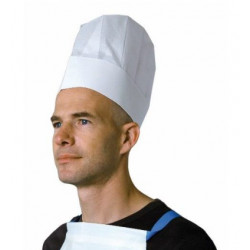 TOQUE PAPIER BLANCHE REGLABLE -23.5 CM- PQT10  -810G/M2 + 38G/M2