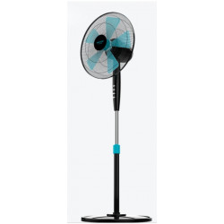 VENTILATEUR SUR PIED BLANC 5 PALES OSCILLANT 3 VITESSES REGLABLE EN HAUTEUR 115-135CM 40W ENERGYSILENCE 510