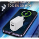 CHARGEUR SECTEUR 30W 1X USB-C /1X  USB-A TECHNOLOGIE SILICIUM  