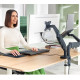 BRAS PORTE ÉCRAN PC + portable ÉTENDU LEITZ ERGO Réglage en hauteur : 185 -435 mm pivotement et rotation de l’écran à 180°, incl