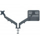 BRAS PORTE ÉCRAN PC + portable ÉTENDU LEITZ ERGO Réglage en hauteur : 185 -435 mm pivotement et rotation de l’écran à 180°, incl