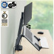 BRAS PORTE ÉCRAN PC + portable ÉTENDU LEITZ ERGO Réglage en hauteur : 185 -435 mm pivotement et rotation de l’écran à 180°, incl