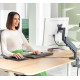 BRAS PORTE ÉCRAN PC LEITZ ERGO Réglage en hauteur : 185 -435 mm pivotement et rotation de l’écran à 180°, inclinaison de +90°/- 