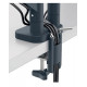 BRAS PORTE 2 ÉCRANS PC LEITZ ERGO Réglage en hauteur : 185 -435 mm pivotement et rotation de l’écran à 180°, inclinaison de +90°
