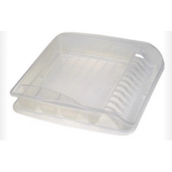 EGOUTTOIR A VAISSELLE AVEC TABLETTE BLANC TRANSPARENT