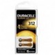 PILE AUDITIVE DURACELL EASY TAB 312 BOITIER 6 PILES 96077573