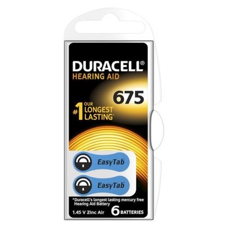 PILE AUDITIVE DURACELL EASY TAB 675 BOITIER 6 PILES 96077580