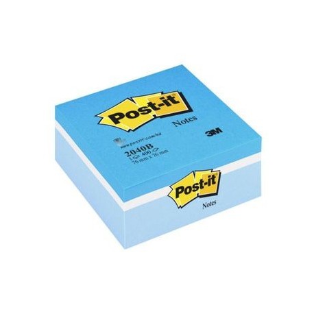 BLOC CUBE POST-IT 400 FLE 76x76 ASS BLEU BP910
