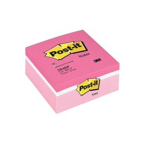 BLOC REPOSITIONNABLE CUBE POST-IT 400 FLE 76x76 ASS ROSE BP911