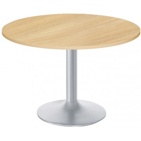 Table individuelle ronde Diam. 120 cm Chêne clair piétement gris alu