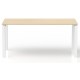 Bureau rectangulaire L.160 x P. 80 cm Chêne clair piétement Blanc