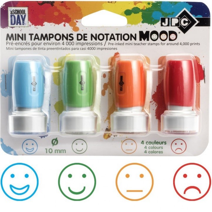 LOT DE 4 MINI TAMPONS DE NOTATION DIAM 10 MM FOP600192 - SETICO