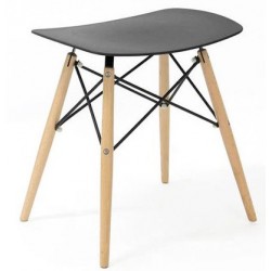 TABOURET BAS SKOLL  PIED HETRE ASSISE NOIRE TBSKOL.23.01