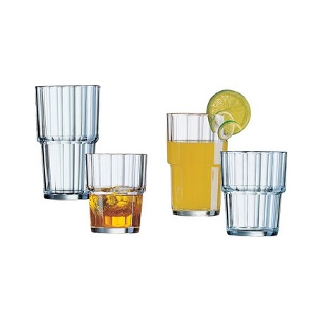 VERRES NORVEGE LOT DE 6   0.32l EMPILABLE H125MM