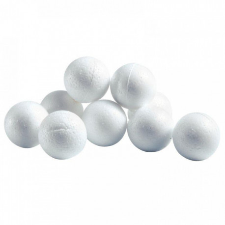 BOULES POLYSTYRÈNE BLANCHES 150MM SACHET DE 10