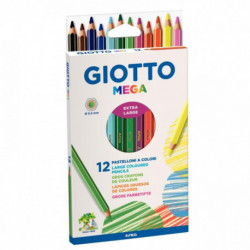 CRAYONS DE COULEUR HEXAGONAUX GIOTTO MEGA MINE *ETUI DE 12* DIAM. 5,5MM