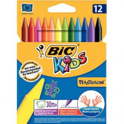 CRAYONS PLASTIDÉCOR FORME RONDE POCHETTE DE 12 COULEURS ASSORTIES