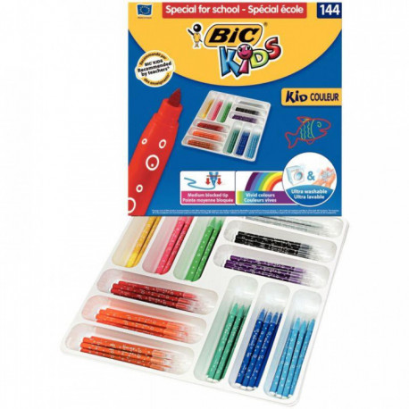 SCHOOLPACK 144 FEUTRES KID COULEUR BIC 887837