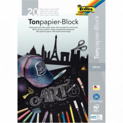 BLOC DESSIN ET DECORATION 20 FEUILLES PAPIER 130G NOIR A4 197