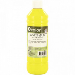 FLACON DE 500 ML DE PEINTURE ACRYLIQUE BRILLANTE COLORIS JAUNE