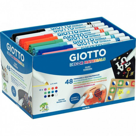 SCHOOLBOX DECOR GIOTTO MATERIALS 48 FEUTRES OMYACOLO