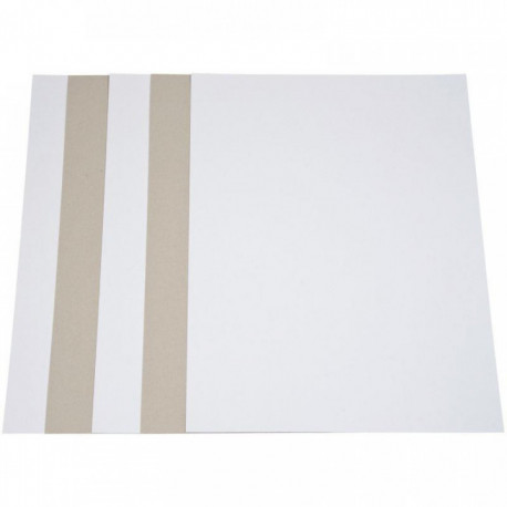 PAQUET DE 5 FEUILLES DE CARTON 1 CÔTÉ BLANC, 1 CÔTÉ GRIS FORMAT 50 X 65 CM, 640