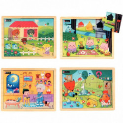 LOT DE 4 PUZZLES LES CONTES N°1 NATHAN